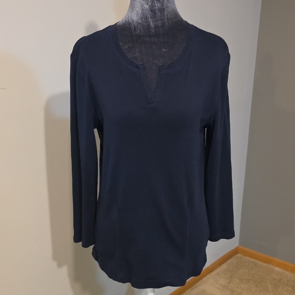 Jones Newโ York Navy Long Sleeve Top Sz Med